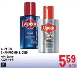 Metro Alpecin shampoo od. liquid Angebot