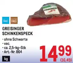 Metro Greisinger schinkenspeck Angebot