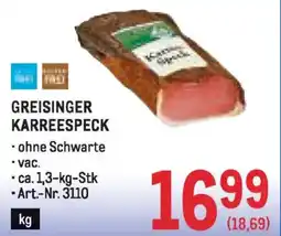 Metro Greisinger karreespeck Angebot