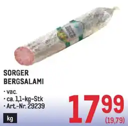 Metro Sorger bergsalami Angebot