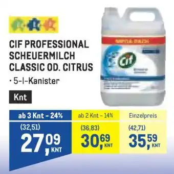 Metro Cif professional scheuermilch classic od. citrus Angebot