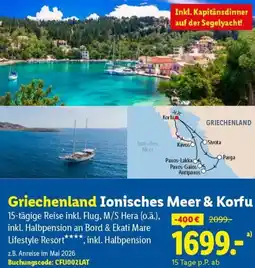 Lidl Reisen Griechenland Ionisches Meer & Korfu Angebot