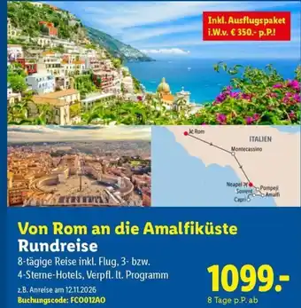 Lidl Reisen Von Rom an die Amalfiküste Rundreise Angebot
