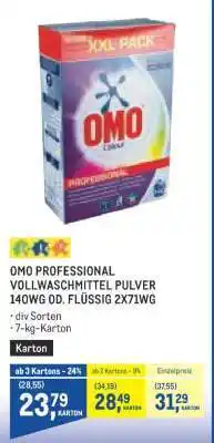 Metro OMO PROFESSIONAL VOLLWASCHMITTEL PULVER 140WG OD. FLÜSSIG 2X71WG Angebot