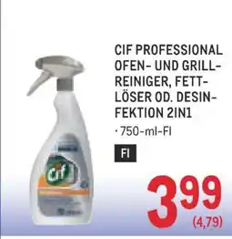 Metro CIF PROFESSIONAL OFEN- UND GRILL-REINIGER, FETTLÖSER OD. DESINFEKTION 2IN1 Angebot