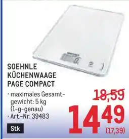 Metro SOEHNLE KÜCHENWAAGE PAGE COMPACT Angebot