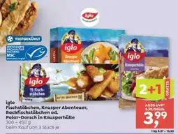 ADEG iglo Fischstäbchen, Knusper Abenteuer, Backfischstäbchen od. Polar-Dorsch in Knusperhülle Angebot
