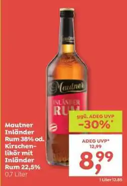ADEG Mautner Inländer Rum 38% od. Kirschenlikör mit Inländer Rum 22,5% Angebot