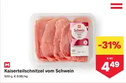 MPreis Kaiserteilschnitzel vom schwein Angebot