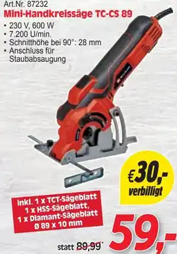 Zgonc Mini handkreissäge tc-cs 89 Angebot