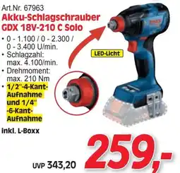 Zgonc Akku Schlagschrauber GDX 18V-210 C Solo Angebot
