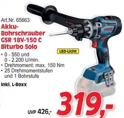 Zgonc Akku bohrschrauber gsr 18v-150 c biturbo solo Angebot