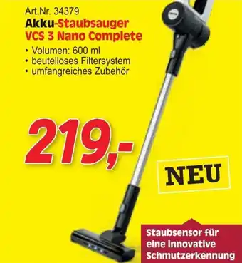Akku staubsauger vcs 3 nano complete