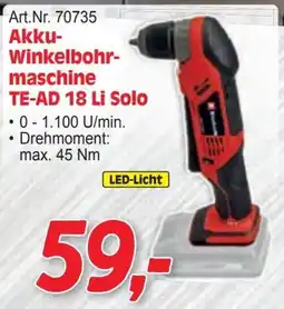 Zgonc Akku Winkelbohr maschine TE-AD 18 Li Solo Angebot