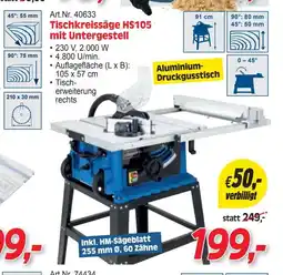 Zgonc Tischkreissäge HS105 mit Untergestell Angebot