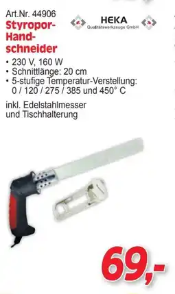 Zgonc Styropor- Hand- schneider Angebot