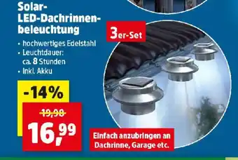 Solar- LED-Dachrinnen- beleuchtung