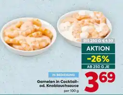 Billa Garnelen in Cocktail- od. Knoblauchsauce Angebot