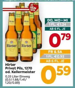 Billa Hirter Privat Pils, 1270 od. Kellermeister Angebot