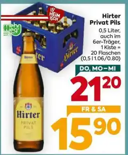 Billa Hirter Privat Pils Angebot