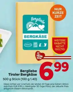 Billa Bergliebe Tiroler Bergkäse Angebot
