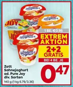 Billa Zott Sahnejoghurt od. Pure Joy div. Sorten Angebot