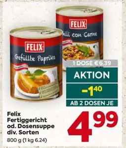 Billa Felix Fertiggericht od. Dosensuppe div. Sorten Angebot