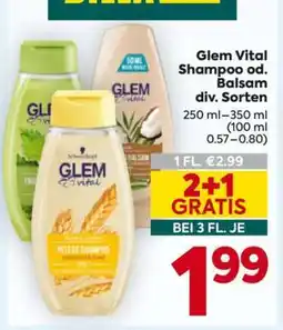Billa Glem Vital Shampoo od. Balsam div. Sorten Angebot