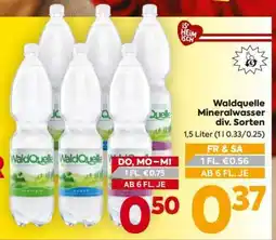 Billa Waldquelle Mineralwasser div. Sorten Angebot