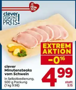 Billa clever Minutensteaks vom Schwein Angebot