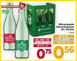 Billa Römerquelle Mineralwasser div. Sorten Angebot