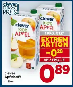 Billa clever Apfelsaft Angebot