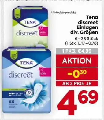 Billa Tena discreet Einlagen div. Größen Angebot