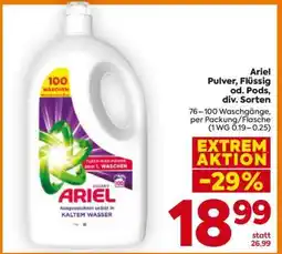 Billa Ariel Pulver, Flüssig od. Pods div. Sorten Angebot