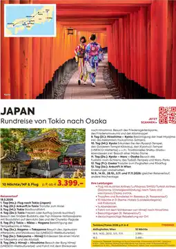 Billa Reisen Japan rundreise von tokio nach osaka Angebot