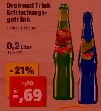 Dreh und Trink Erfrischungsgetränk