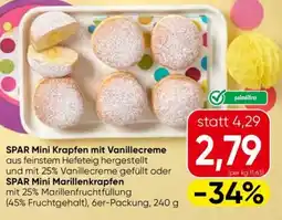 Eurospar SPAR Mini Krapfen mit Vanillecreme oder SPAR Mini Marillenkrapfen Angebot