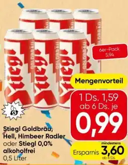 Eurospar Stiegl Goldbräu, Hell, Himbeer Radler oder Stiegl Angebot