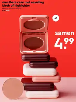 HEMA navulbare case met navulling blush of highlighter Angebot