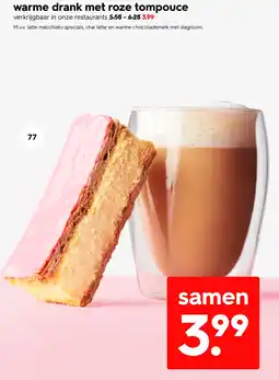 HEMA warme drank met roze tompouce Angebot