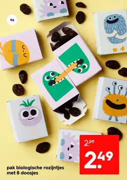 HEMA pak biologische rozijntjes met 8 doosjes Angebot