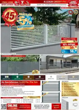 Josef Steiner Alu Querlattenzaun Cardiff Pro / Pro York Angebot