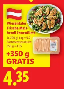 Lidl Wiesentaler Frische Mais hendl Innenfilets Angebot