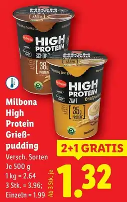 Lidl Milbona High Protein Grieß pudding Angebot