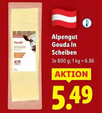 Lidl Alpengut Gouda in Scheiben Angebot
