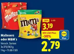 Lidl Maltesers oder m&ms Angebot