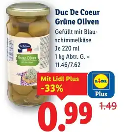 Lidl Duc De Coeur Grüne Oliven Angebot