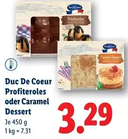Lidl Duc De Coeur Profiteroles oder Caramel Dessert Angebot