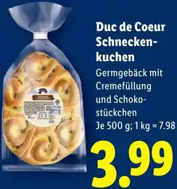Lidl Duc de Coeur Schnecken kuchen Angebot