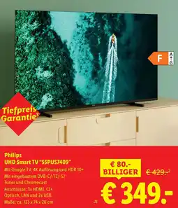 Lidl Philips uhd smart tv 55pus7409 Angebot